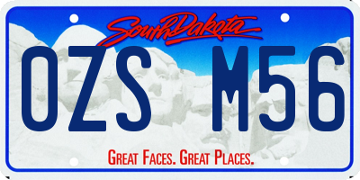 SD license plate 0ZSM56