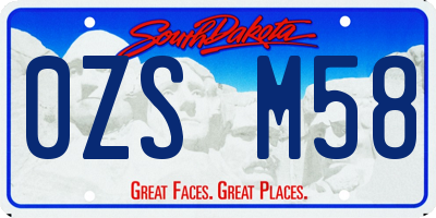 SD license plate 0ZSM58