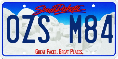 SD license plate 0ZSM84
