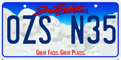SD license plate 0ZSN35