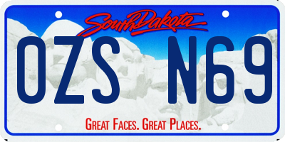 SD license plate 0ZSN69