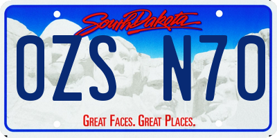 SD license plate 0ZSN70