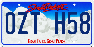SD license plate 0ZTH58