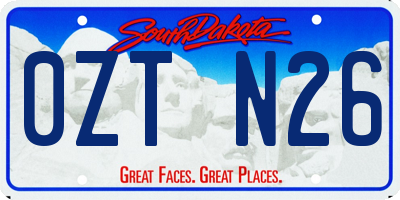 SD license plate 0ZTN26