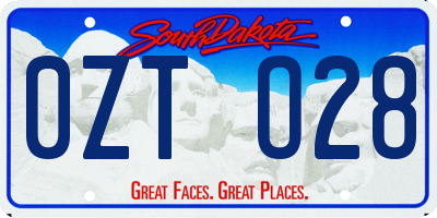 SD license plate 0ZTO28