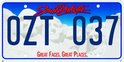 SD license plate 0ZTO37