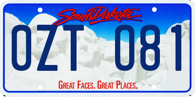 SD license plate 0ZTO81