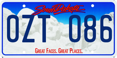 SD license plate 0ZTO86