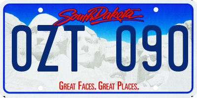 SD license plate 0ZTO90