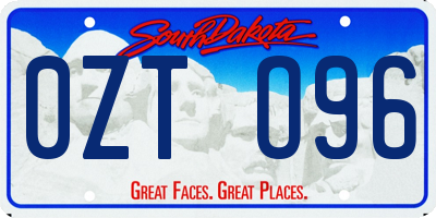 SD license plate 0ZTO96