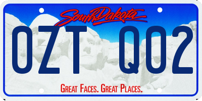 SD license plate 0ZTQ02