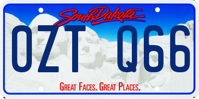 SD license plate 0ZTQ66