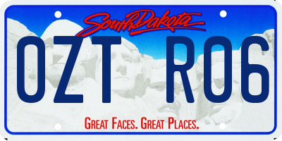 SD license plate 0ZTR06