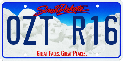 SD license plate 0ZTR16