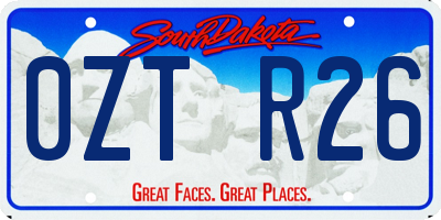 SD license plate 0ZTR26