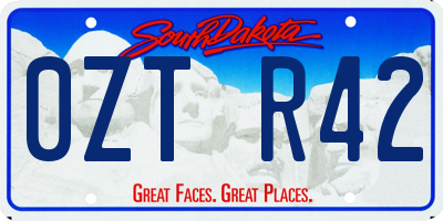 SD license plate 0ZTR42