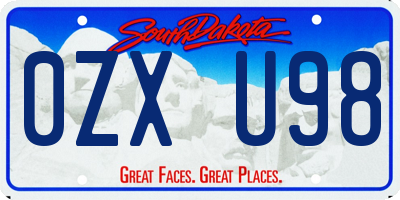 SD license plate 0ZXU98