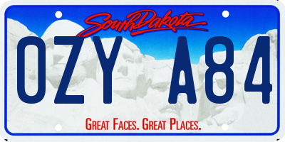 SD license plate 0ZYA84