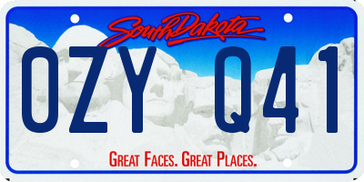 SD license plate 0ZYQ41