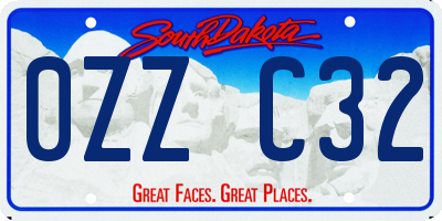 SD license plate 0ZZC32