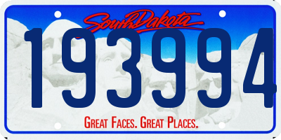 SD license plate 193994