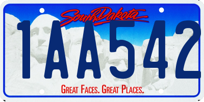 SD license plate 1AA542