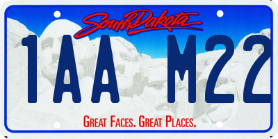 SD license plate 1AAM22