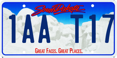 SD license plate 1AAT17