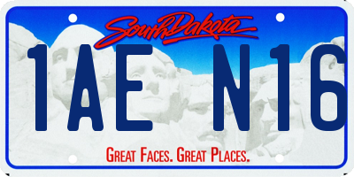 SD license plate 1AEN16