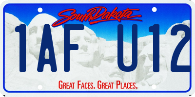 SD license plate 1AFU12