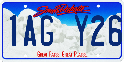 SD license plate 1AGY26