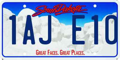 SD license plate 1AJE10