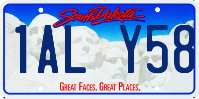 SD license plate 1ALY58