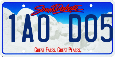 SD license plate 1AOD05