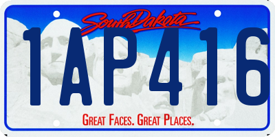 SD license plate 1AP416