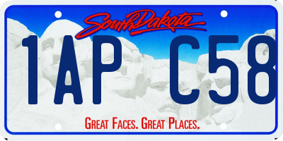 SD license plate 1APC58