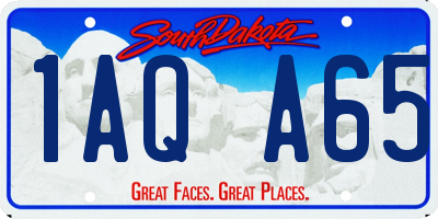 SD license plate 1AQA65