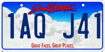 SD license plate 1AQJ41