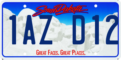 SD license plate 1AZD12