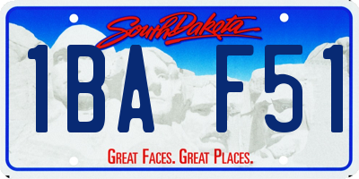 SD license plate 1BAF51