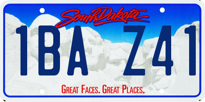 SD license plate 1BAZ41