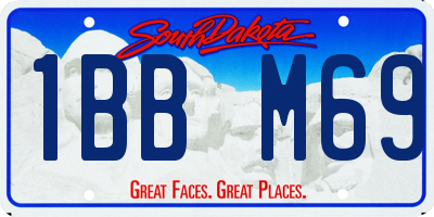 SD license plate 1BBM69