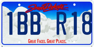 SD license plate 1BBR18