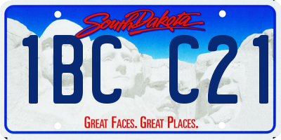 SD license plate 1BCC21