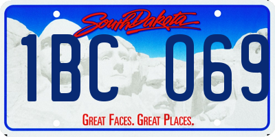 SD license plate 1BCO69