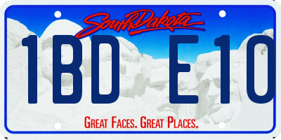 SD license plate 1BDE10