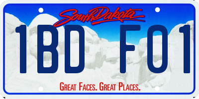 SD license plate 1BDF01