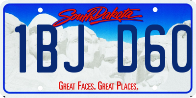 SD license plate 1BJD60