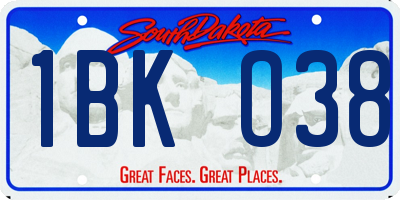 SD license plate 1BKO38