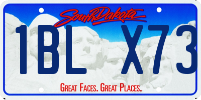 SD license plate 1BLX73